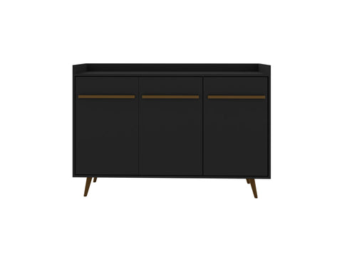 Manhattan Comfort Bradley Mid-Century Modern 54" Sideboard in Black