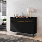 Manhattan Comfort Bradley Mid-Century Modern 54" Sideboard in Black
