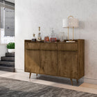 Manhattan Comfort Bradley Mid-Century Modern 54" Sideboard in Rustic Brown
