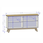 Manhattan Comfort Yonkers Mid-Century Modern 63" Sideboard in Off White and Natural