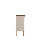 Manhattan Comfort Yonkers Mid-Century Modern 63" Sideboard in Off White and Natural