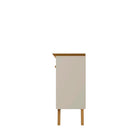 Manhattan Comfort Yonkers Mid-Century Modern 63" Sideboard in Off White and Natural