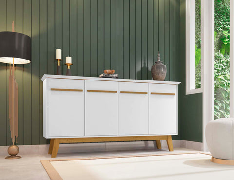 Manhattan Comfort Yonkers Mid-Century Modern 63" Sideboard in White