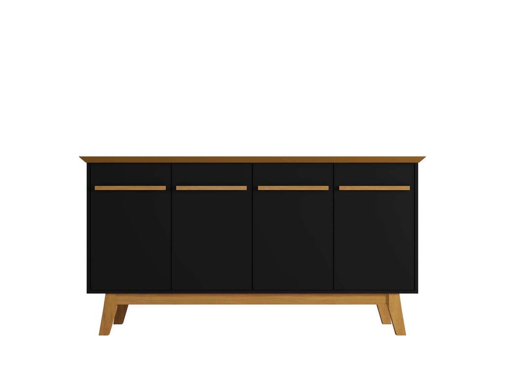 Manhattan Comfort Yonkers Mid-Century Modern 63" Sideboard in Black