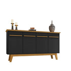 Manhattan Comfort Yonkers Mid-Century Modern 63" Sideboard in Black