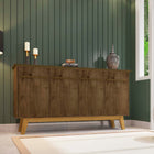 Manhattan Comfort Yonkers Mid-Century Modern 63" Sideboard in Rustic Brown