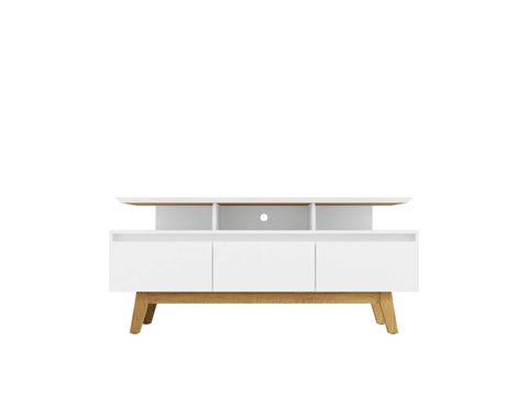 Manhattan Comfort Yonkers Mid-Century Modern 63" TV Stand in White
