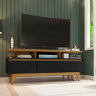 Manhattan Comfort Yonkers Mid-Century Modern 63" TV Stand in Black