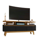 Manhattan Comfort Yonkers Mid-Century Modern 63" TV Stand in Black