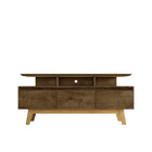 Manhattan Comfort Yonkers Mid-Century Modern 63" TV Stand in Rustic Brown