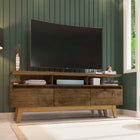 Manhattan Comfort Yonkers Mid-Century Modern 63" TV Stand in Rustic Brown