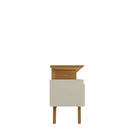 Manhattan Comfort Yonkers Mid-Century Modern 71" TV Stand in Off White and Natural