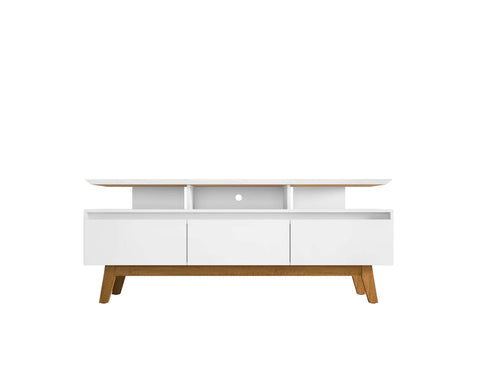 Manhattan Comfort Yonkers Mid-Century Modern 71" TV Stand in White