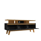 Manhattan Comfort Yonkers Mid-Century Modern 71" TV Stand in Black