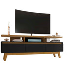 Manhattan Comfort Yonkers Mid-Century Modern 71" TV Stand in Black
