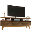 Manhattan Comfort Yonkers Mid-Century Modern 71" TV Stand in Rustic Brown