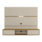 Manhattan Comfort Vernon Mid-Century Modern 63" TV Panel in Off White and Natural
