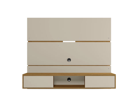 Manhattan Comfort Vernon Mid-Century Modern 63" TV Panel in Off White and Natural