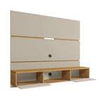 Manhattan Comfort Vernon Mid-Century Modern 63" TV Panel in Off White and Natural