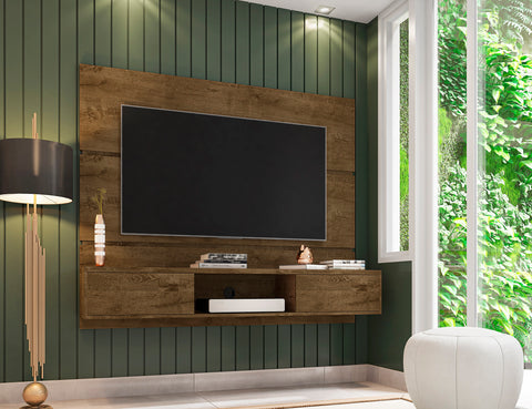 Manhattan Comfort Vernon Mid-Century Modern 63" TV Panel in Rustic Brown