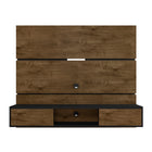 Manhattan Comfort Vernon Mid-Century Modern 63" TV Panel in Rustic Brown and Black