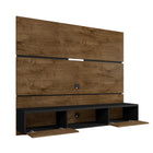 Manhattan Comfort Vernon Mid-Century Modern 63" TV Panel in Rustic Brown and Black