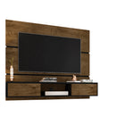 Manhattan Comfort Vernon Mid-Century Modern 63" TV Panel in Rustic Brown and Black