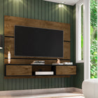Manhattan Comfort Vernon Mid-Century Modern 63" TV Panel in Rustic Brown and Black