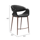 Zuo Limay Counter Stool Black & Walnut