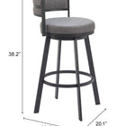 Zuo Gimsby Swivel Barstool Gray