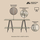 Manhattan Comfort Celine Contemporary Modern 47" Console Table in Rustic Gray