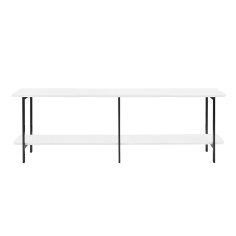 Manhattan Comfort Celine Contemporary Modern 71" Console Table in White (2-Shelf)