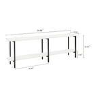 Manhattan Comfort Celine Contemporary Modern 71" Console Table in White (2-Shelf)