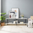Manhattan Comfort Celine Contemporary Modern 71" Console Table in White (2-Shelf)