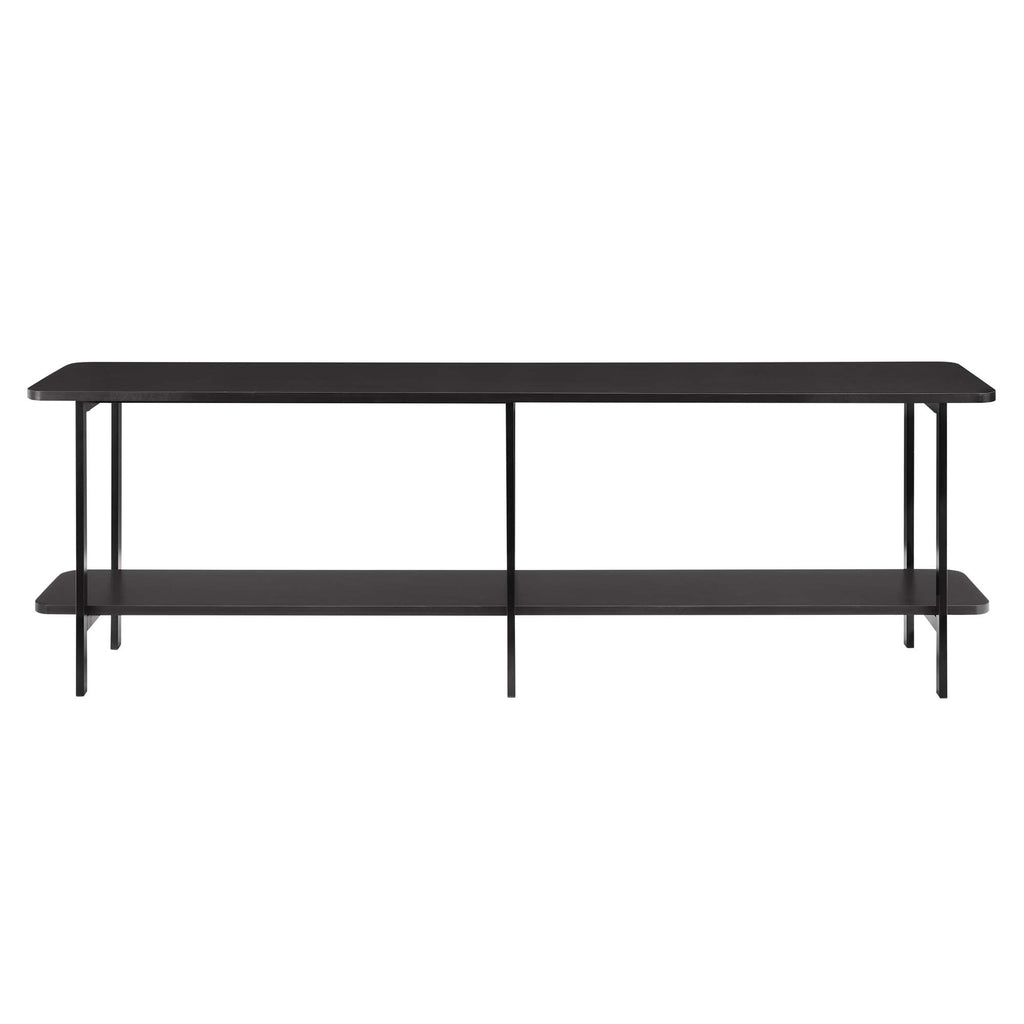 Manhattan Comfort Celine Contemporary Modern 71" Console Table in Black (2-Shelf)