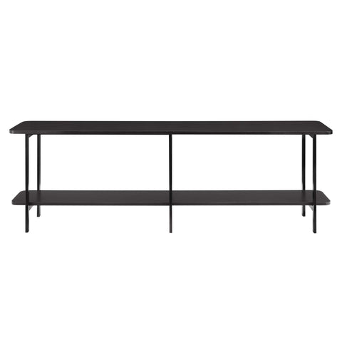 Manhattan Comfort Celine Contemporary Modern 71" Console Table in Black (2-Shelf)
