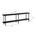Manhattan Comfort Celine Contemporary Modern 71" Console Table in Black (2-Shelf)