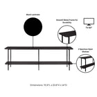 Manhattan Comfort Celine Contemporary Modern 71" Console Table in Black (2-Shelf)