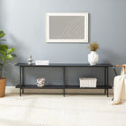 Manhattan Comfort Celine Contemporary Modern 71" Console Table in Black (2-Shelf)