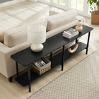 Manhattan Comfort Celine Contemporary Modern 71" Console Table in Black (2-Shelf)