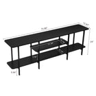 Manhattan Comfort Celine Contemporary Modern 71" Console Table in Black (3-Shelf)