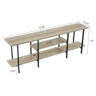 Manhattan Comfort Celine Contemporary Modern 71" Console Table in Rustic Gray (3-Shelf)