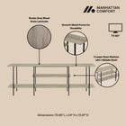 Manhattan Comfort Celine Contemporary Modern 71" Console Table in Rustic Gray (3-Shelf)