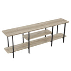 Manhattan Comfort Celine Contemporary Modern 71" Console Table in Rustic Gray (3-Shelf)