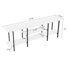 Manhattan Comfort Celine Contemporary Modern 71" Console Table in White (3-Shelf)