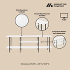 Manhattan Comfort Celine Contemporary Modern 71" Console Table in White (3-Shelf)