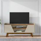 Manhattan Comfort Marcus Mid-Century Modern 53" TV Stand in Greige and Brown