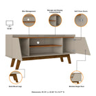 Manhattan Comfort Marcus Mid-Century Modern 53" TV Stand in Greige and Brown