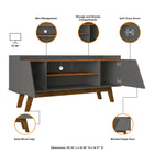 Manhattan Comfort Marcus Mid-Century Modern 53" TV Stand in Dark Sage Gray and Brown