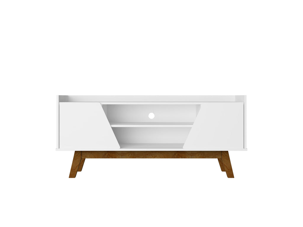 Manhattan Comfort Marcus Mid-Century Modern 53" TV Stand in White